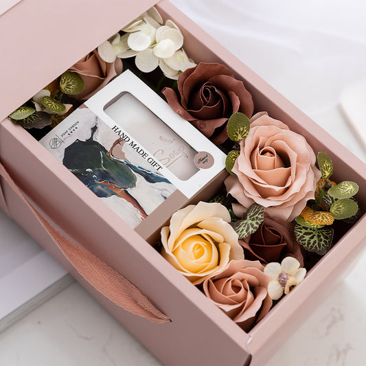 Flag Village Rose Flower Soap Flower Gift Box Valentine's Day Gift Handmade Soap Hand Bouquet Flower Box