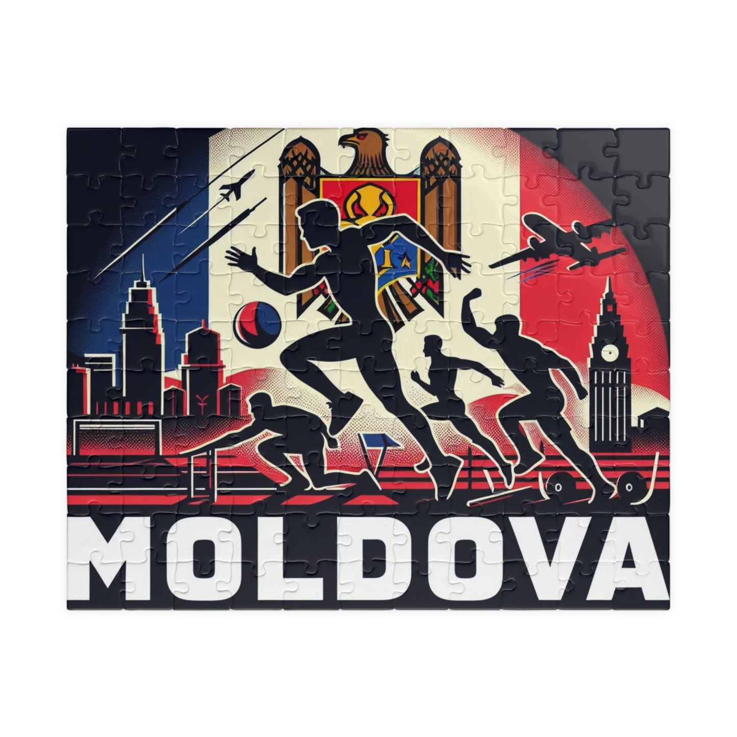 Flag Village Moldova Sporting Flag Puzzle (110, 252, 520, 1014-piece) MDA0005