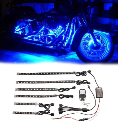 Flag Village Auto Tools Automobile and motorcycle modified universal one for six LED remote control lights RGB atmosphere lights decorative lights atmosphere lights car decoration