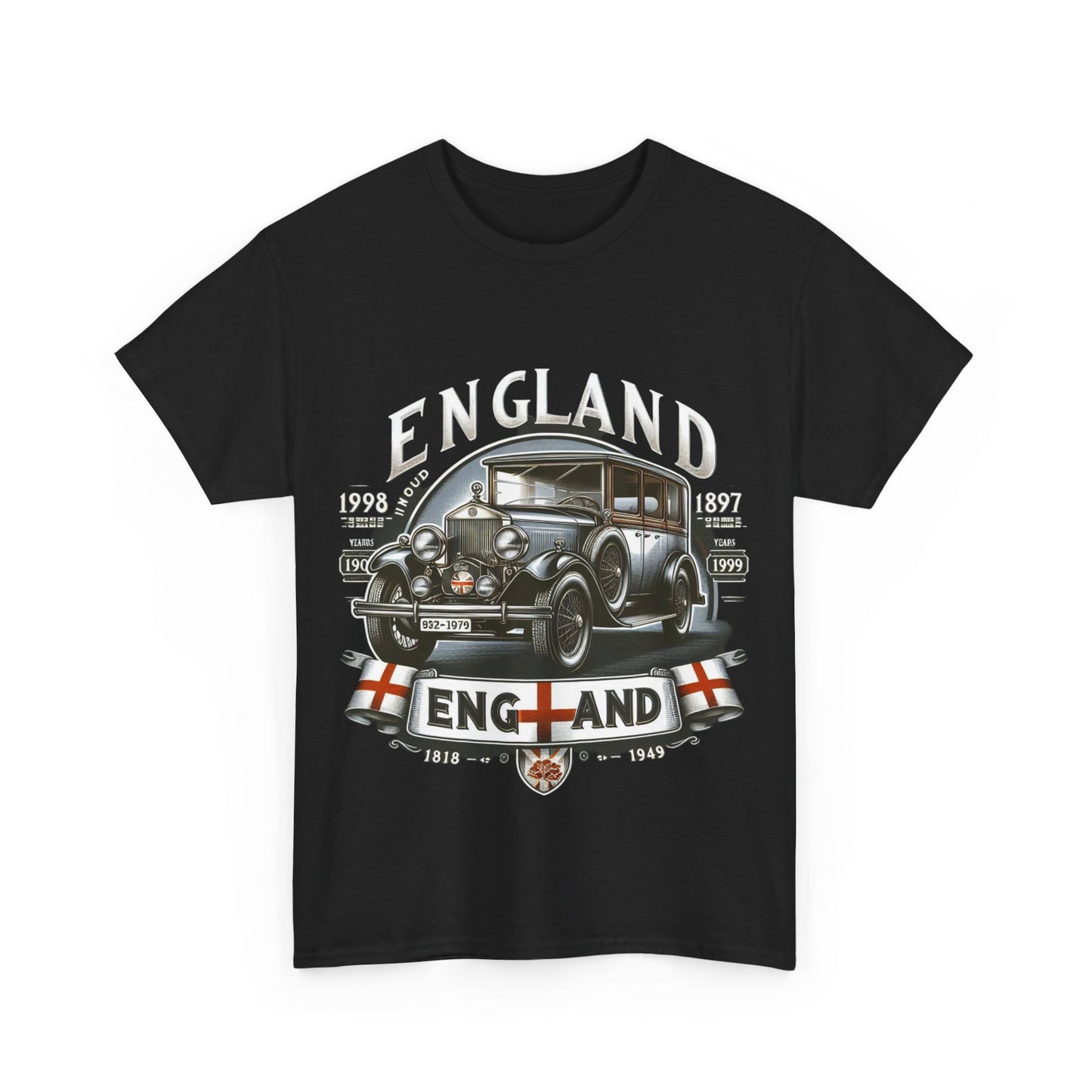 Flag Village UK Vintage Car Flag T-SHIRT Heavy Cotton Tee UK0013