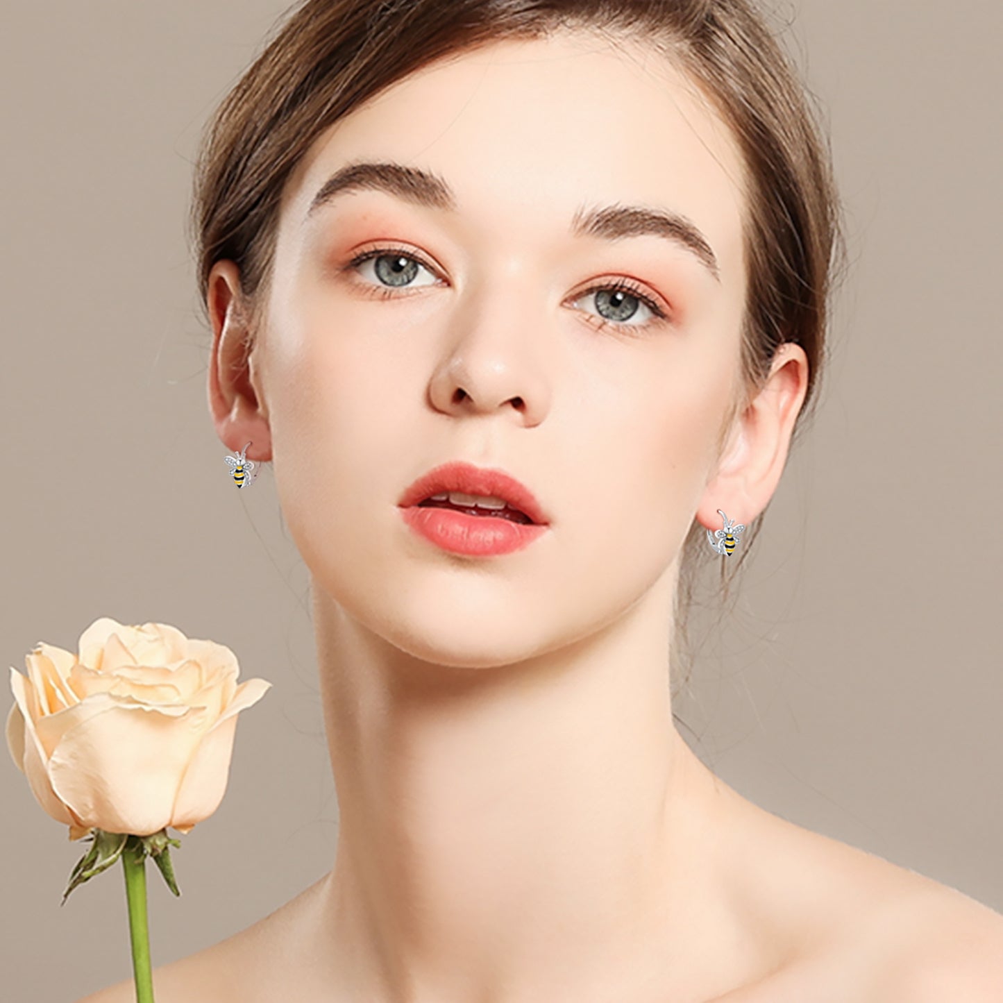 Flag Village Bee Earrings S925 Sterling Silver Bumble Honey Huggie Hoop Earrings Bee Jewelry Gifts for Women Girls Teen