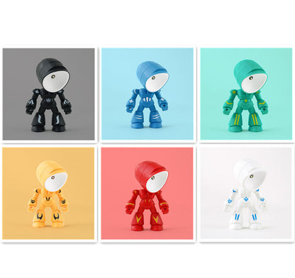 Flag Village Cute LED Hero Table Lamp Mini Portable Cool Mecha Cute Robot Night Light Bedroom Home Decoration Kids Boys Gifts