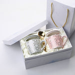 Flag Village European Style Marbled Gold Rim Mug Gift Box Set