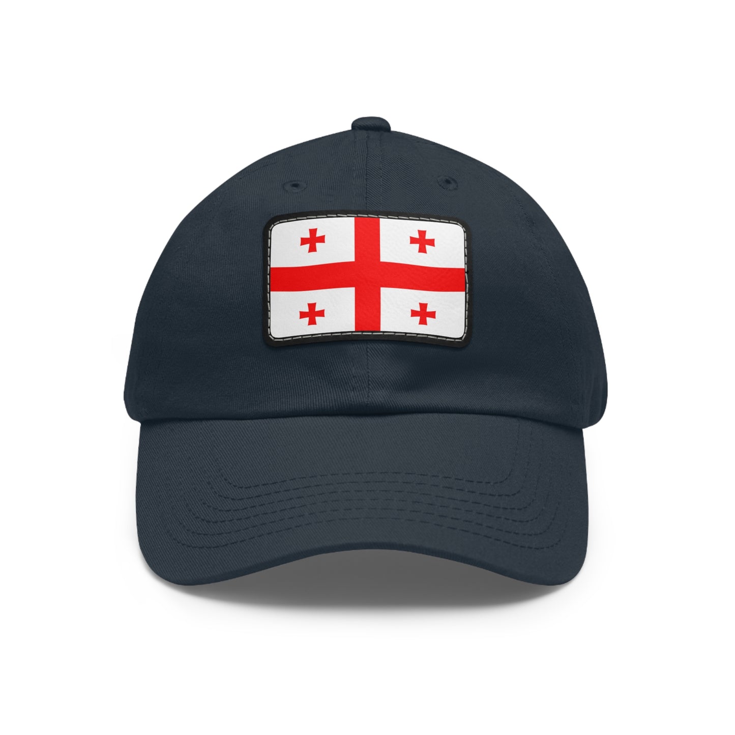 Flag Village Georgia Flag Hat Cap with Leather Patch