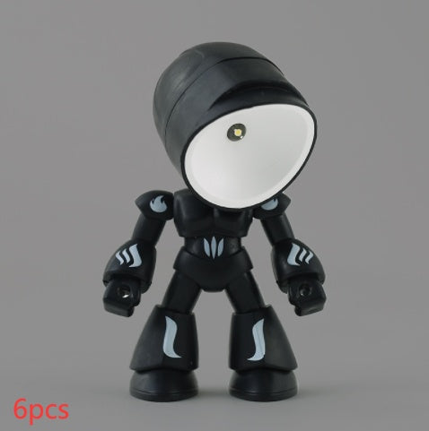 Flag Village Cute LED Hero Table Lamp Mini Portable Cool Mecha Cute Robot Night Light Bedroom Home Decoration Kids Boys Gifts