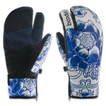 Flag Village Ski gloves outdoor three-finger warm gloves