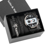 Flag Village New Suit Men's Quartz Watch  Bracelet Gift Set Box