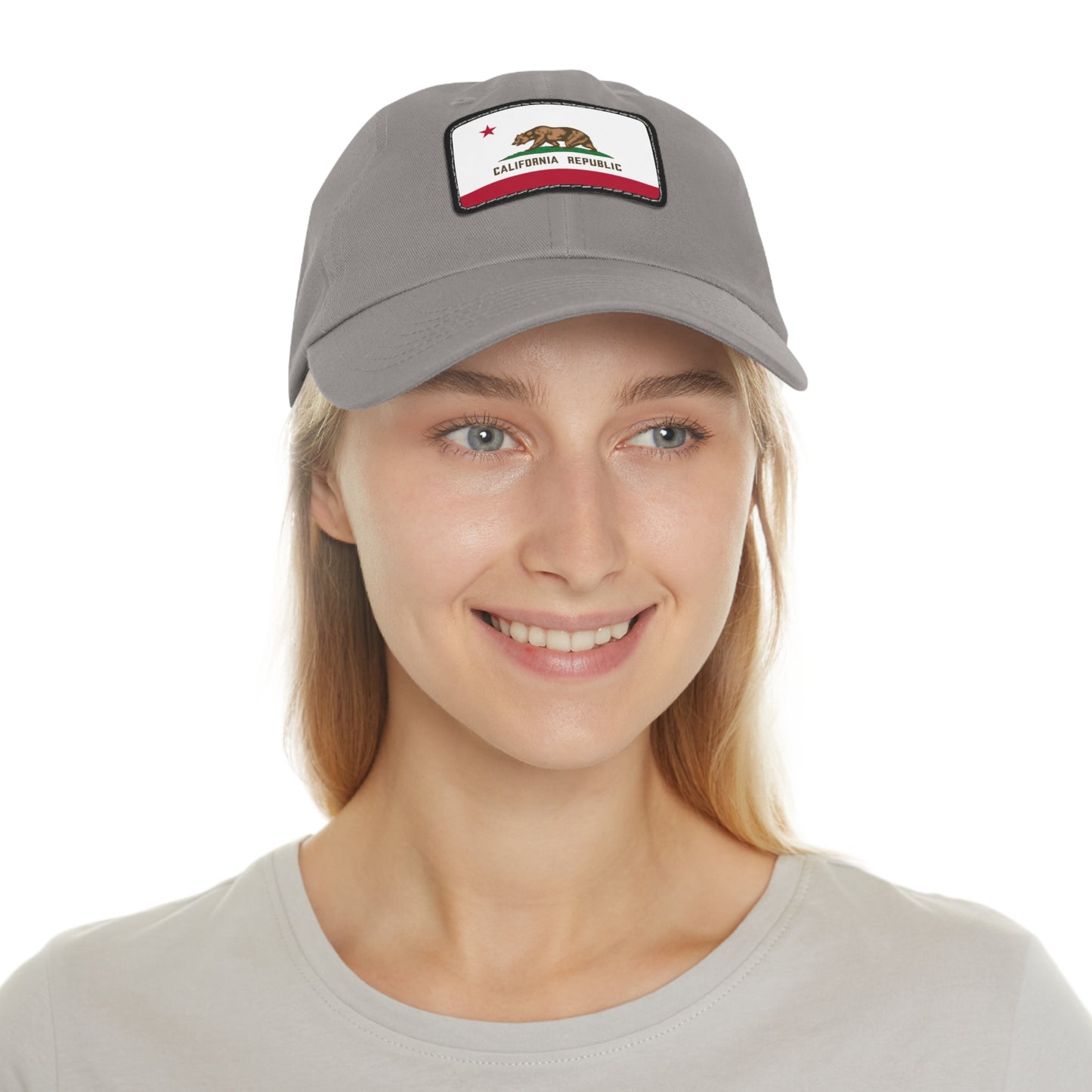 Flag Village USA California State Flag Hat Cap with Leather Patch