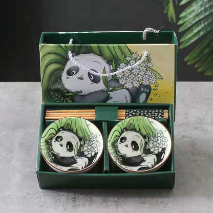 Flag Village Panda Bowl Set Household Combination Tableware Gift Box