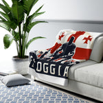 Flag Village Georgia Sporting Flag Sherpa Fleece Blanket