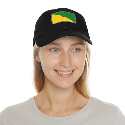 Flag Village Guiana(French Guiana) Flag Hat Cap with Leather Patch