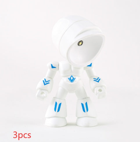 Flag Village Cute LED Hero Table Lamp Mini Portable Cool Mecha Cute Robot Night Light Bedroom Home Decoration Kids Boys Gifts