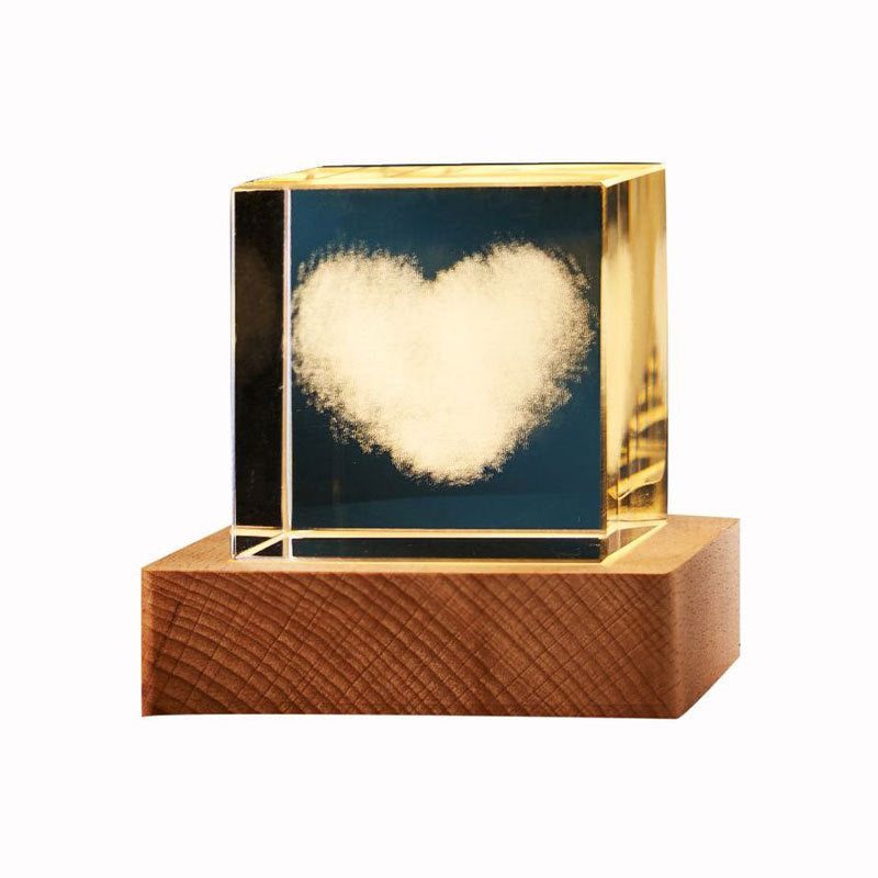 Flag Village 3D Transparent Crystal Cube Desktop Decoration Small Night Lamp Bedroom Home Decor For Kids Party Children Birthday Gifts