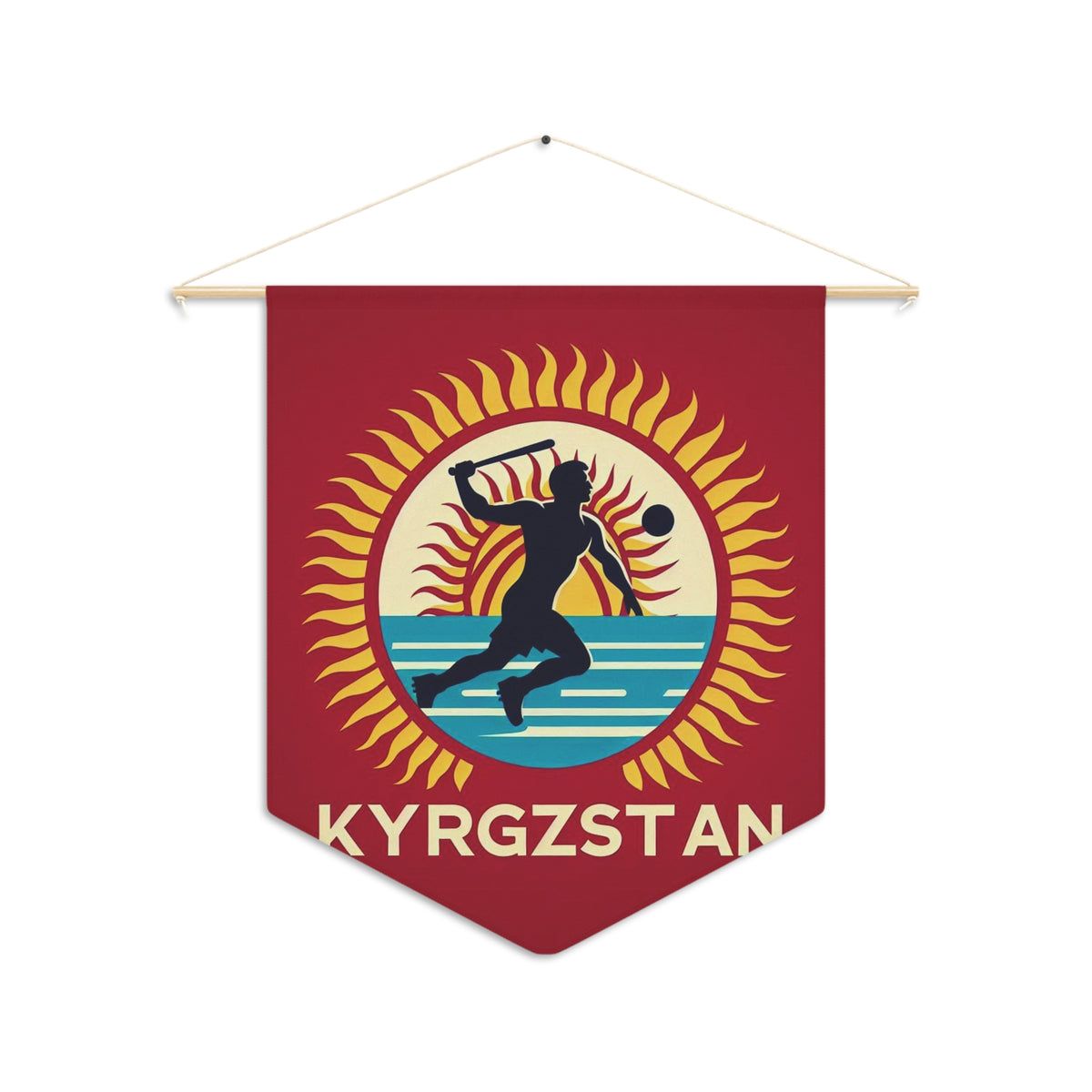 Flag Village Kyrgyzstan National Flag Pennant