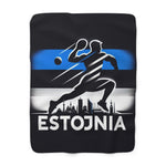 Flag Village Estonia Sporting Flag Sherpa Fleece Blanket EST0001