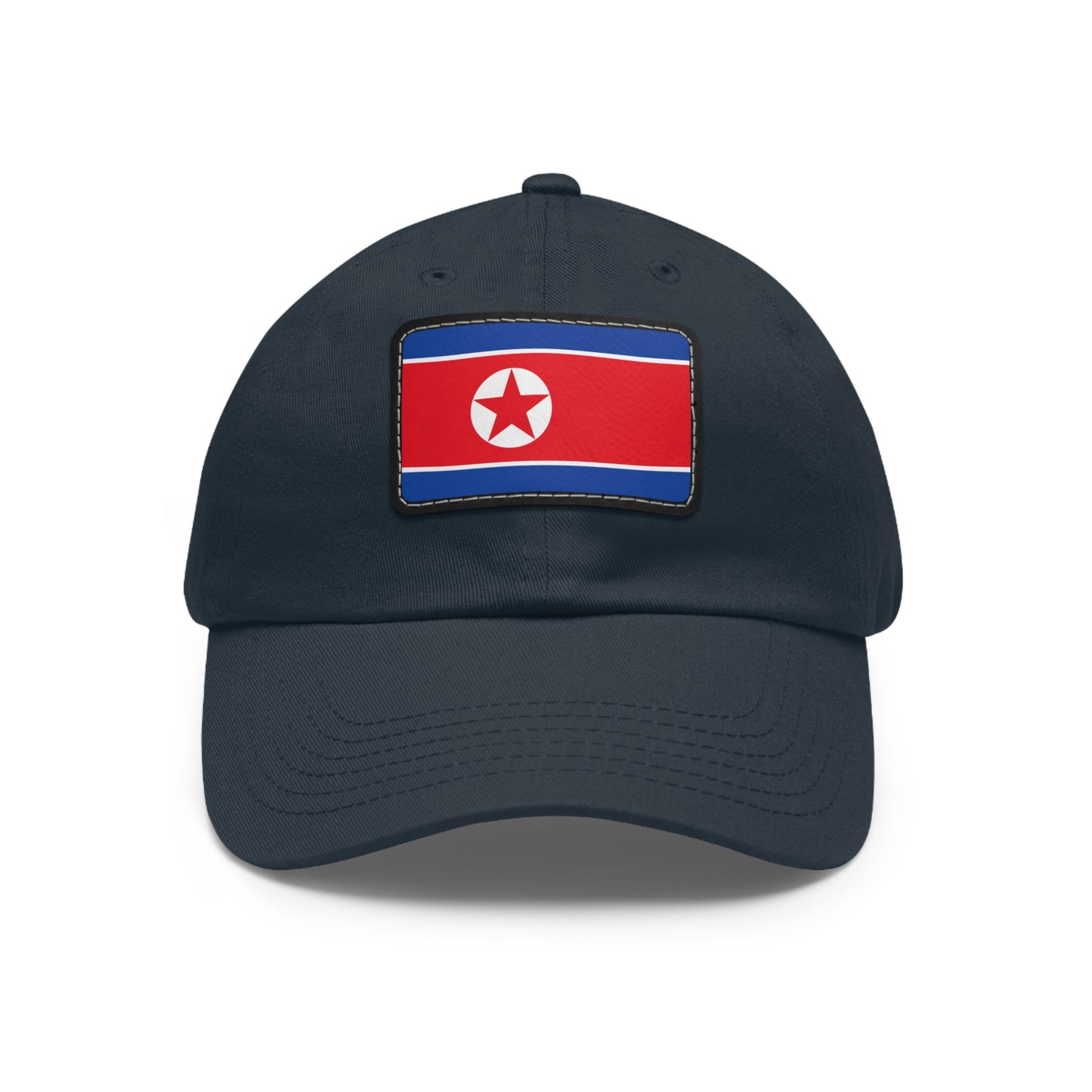 Flag Village North Korea Flag Hat Cap with Leather Patch
