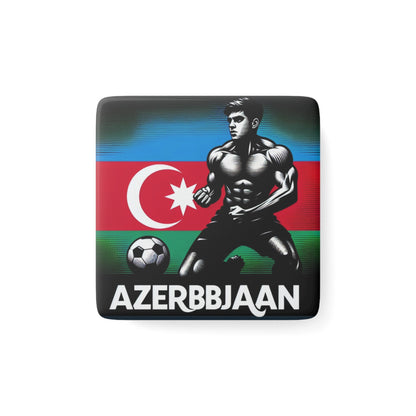 Flag Village Azerbaijan Flag Sporting Porcelain Magnet, Square AZE0006