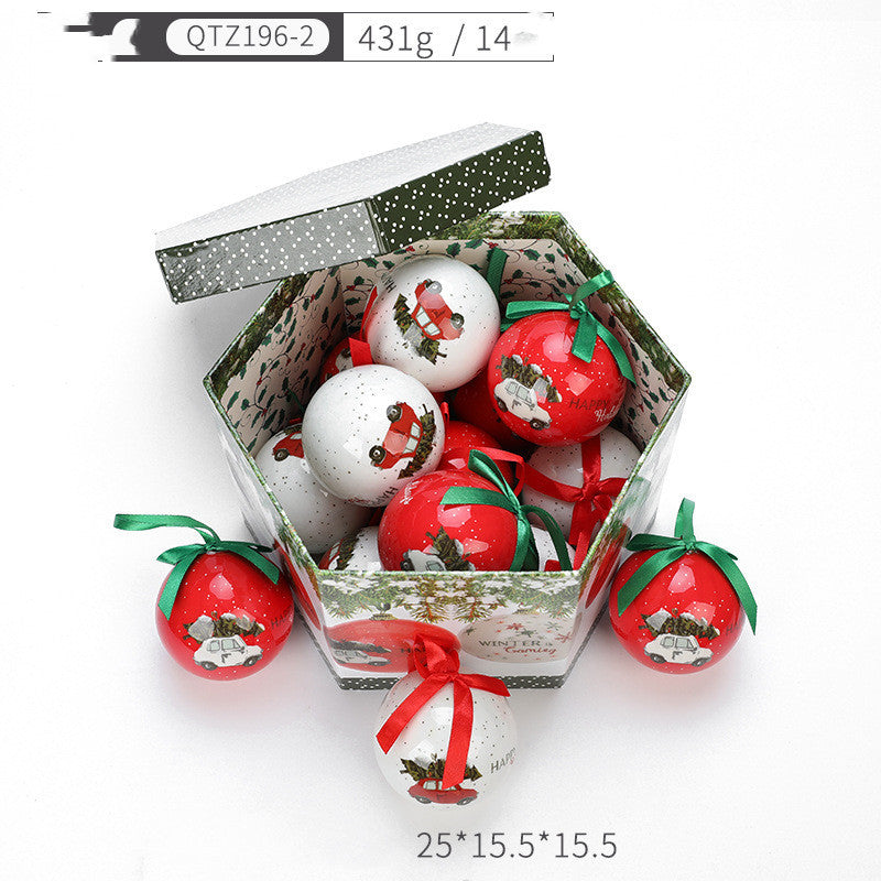 Flag Village Christmas Gift Box With Christmas Tree Decoration Pendant