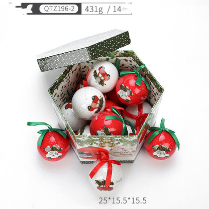 Flag Village Christmas Gift Box With Christmas Tree Decoration Pendant