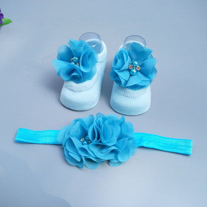 Flag Village New Baby Girl Socks Headband Gift Box