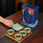 Flag Village Kung Fu Travel Tea Set Gift Box One Pot And Four Cups