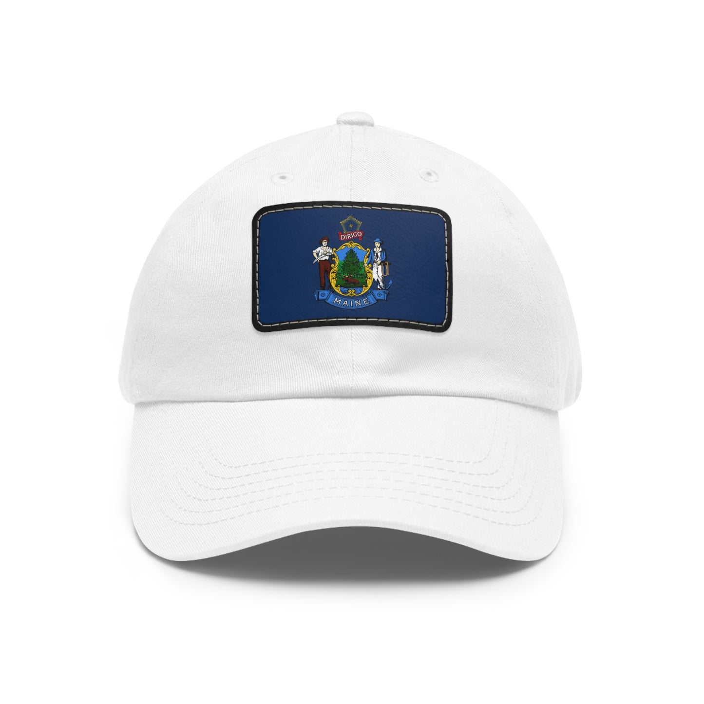Flag Village USA Maine State Flag Hat Cap with Leather Patch