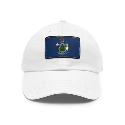 Flag Village USA Maine State Flag Hat Cap with Leather Patch