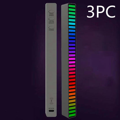 Flag Village Auto Tools New Car Sound Control Light RGB Voice-Activated Music Rhythm Ambient Light With 32 LED 18 Colors Car Home Decoration Lamp