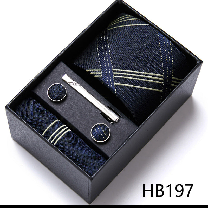 Flag Village Men's Business Formal Tie Six-piece Set Gift Box