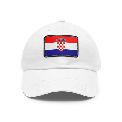 Flag Village Croatia Flag Hat Cap with Leather Patch