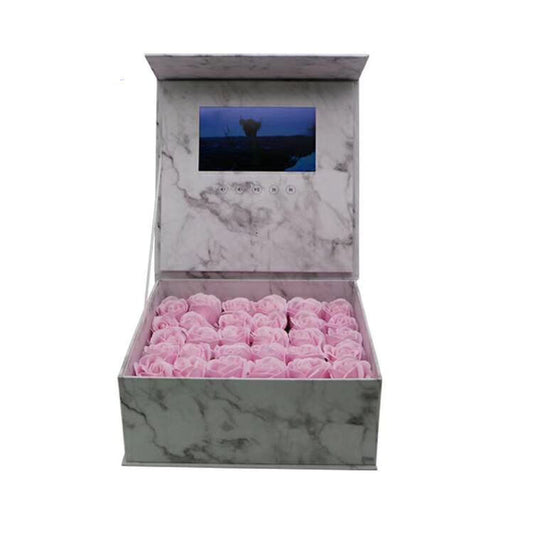 Flag Village LCD Screen Video Gift Box Rose Flower Box