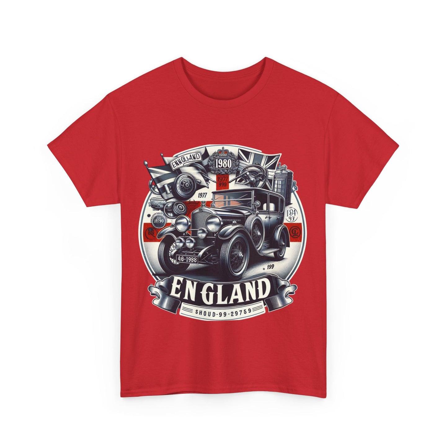 Flag Village UK Vintage Car Flag T-SHIRT Heavy Cotton Tee UK0015