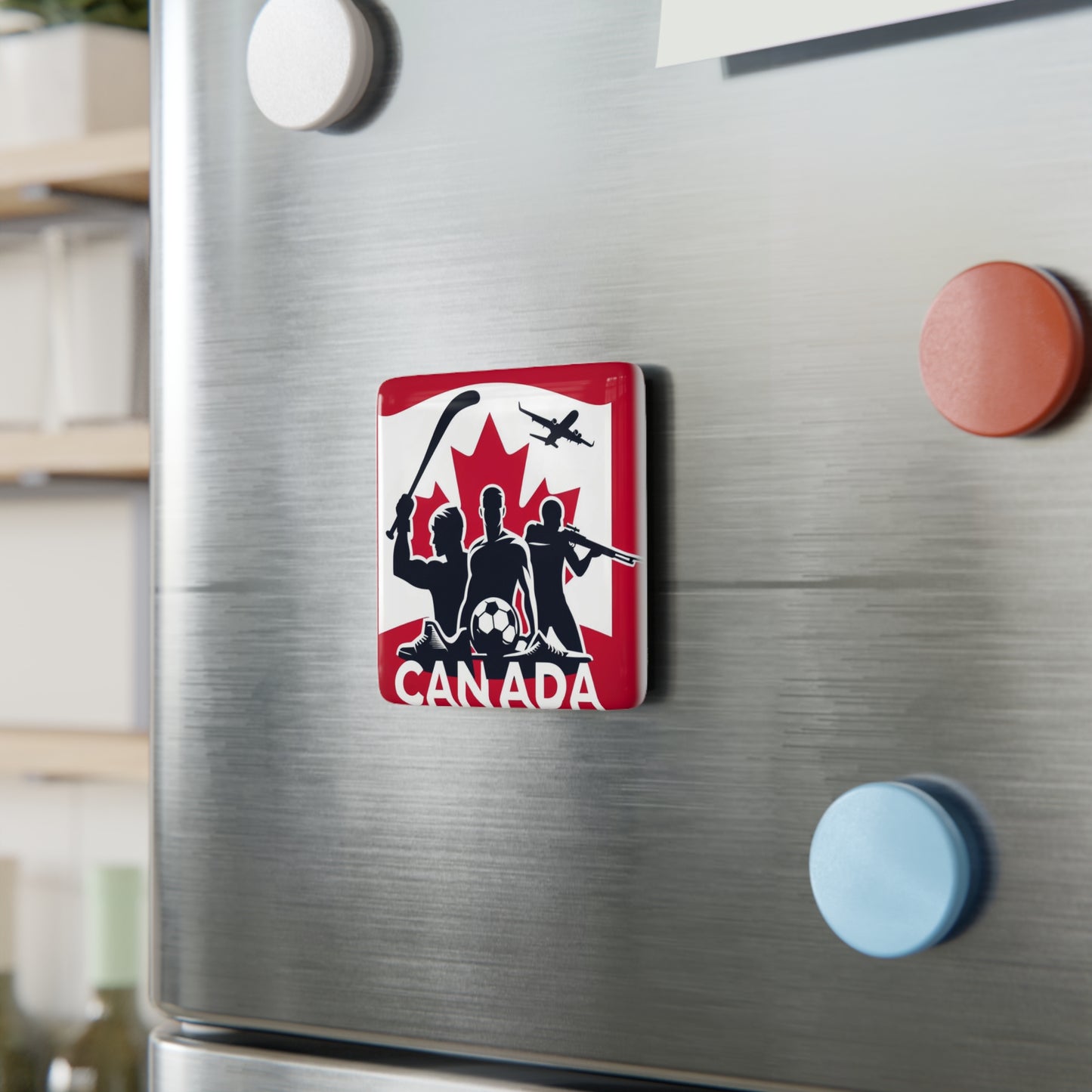 Flag Village CANADA Flag Sporting Porcelain Magnet, Square CAN0006