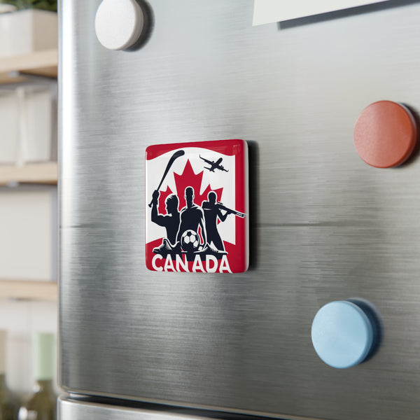 Flag Village CANADA Flag Sporting Porcelain Magnet, Square CAN0006