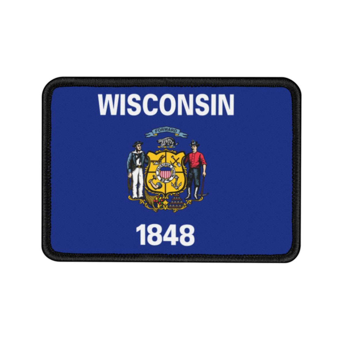 Flag Village Wisconsin State Flag Embroidered Iron-On Patch