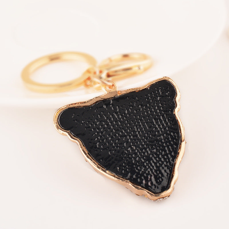 Flag Village Little Creative Gifts Leopard Head Keychain Alloy