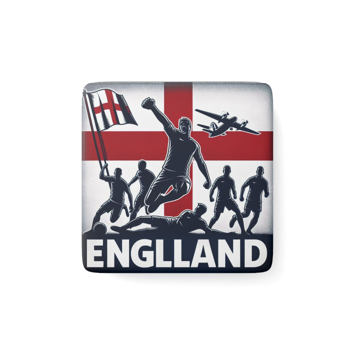 Flag Village ENGLAND Flag Sporting Porcelain Magnet, Square GBR0007