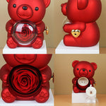 Flag Village Rotating Bear Gift Box Rose Jewelry Box