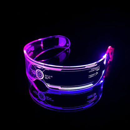 Flag Village LED Luminous Glasses Party Bar Disco Punk Glasses Futuristic Style Festival Goggles Decoration Gifts