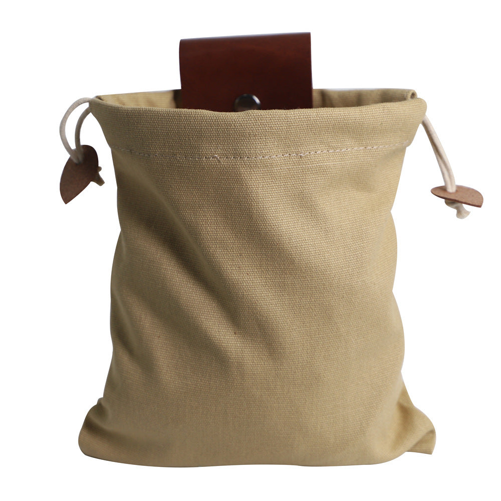 Flag Village Leather Foraging Bag Mushroom Foraging Bag Canvas Foraging Pouch Collapsible For Hiking Camping Hunting Foraging Bag