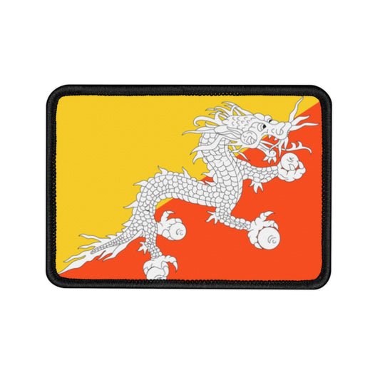 Flag Village Bhutan Flag Embroidery Iron-On Patches