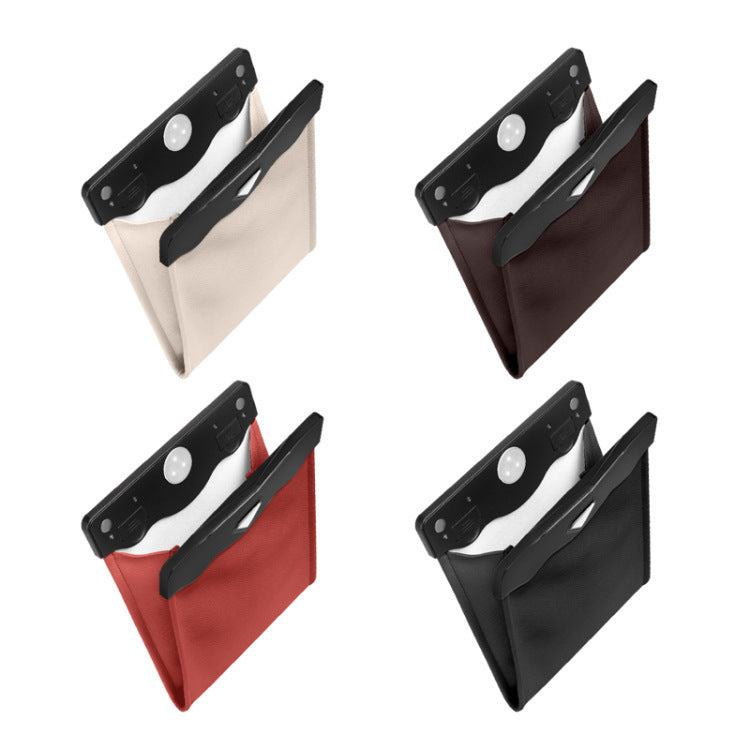 Flag Village Auto Tools LED Car Trash Can Organizer Garbage Holder Automobiles Storage Bag Accessories Auto Door Seat Back Visor Trash Bin Paper Dustbin