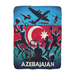 Flag Village Azerbaijan Sporting Flag Fleece Blanket