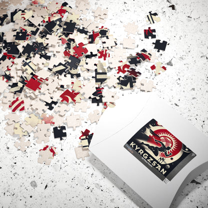 Flag Village Kyrgyzstan Sporting Flag Puzzle (110, 252, 520, 1014-piece) KGZ0005