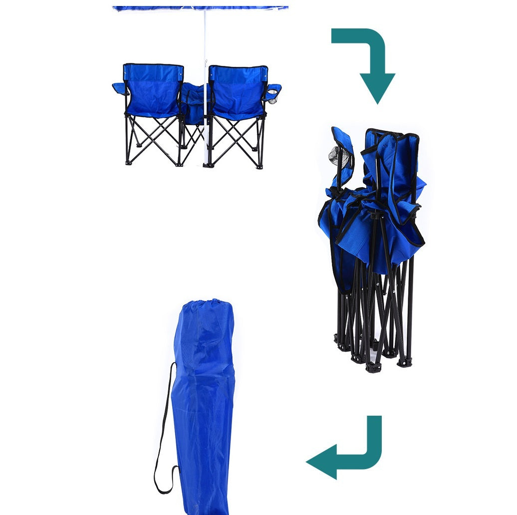 Flag Village Outdoor Double Portable Camping Folding Chair