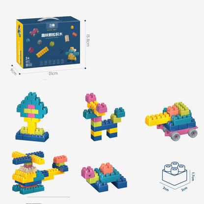 Flag Village Children's Building Blocks Plastic Assembled Educational Toys Portable Gift Box Set