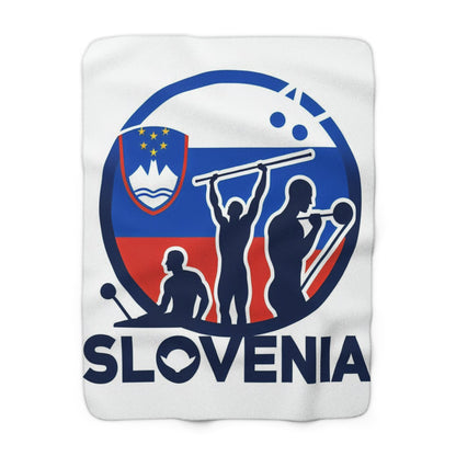 Flag Village Slovenia Sporting Flag Sherpa Fleece Blanket SVN0006