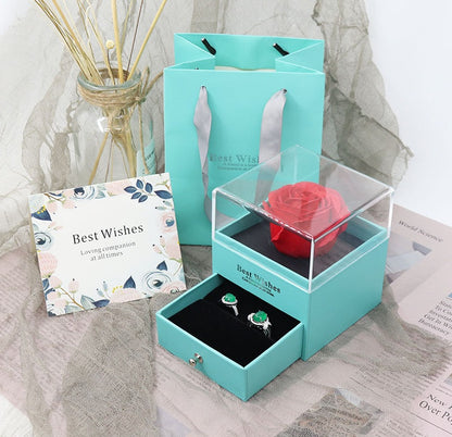 Flag Village Eternal flower gift box Earring Necklace Pendant box couple ring box