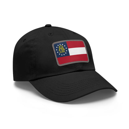 Flag Village USA Georgia State Flag Hat Cap with Leather Patch