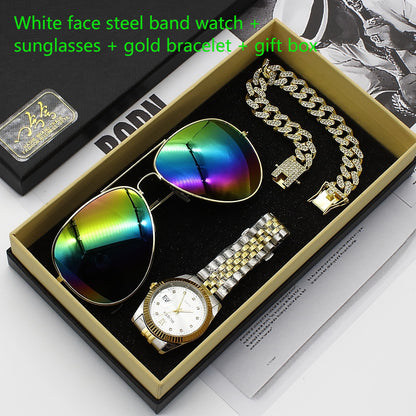 Flag Village Wristwatch Glasses New Men's Watch Business Foreign Trade Sunglasses Watch Gift Box Suit